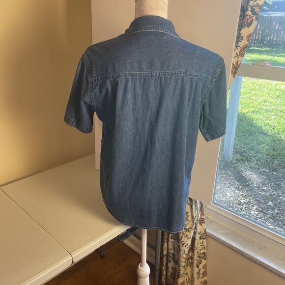 VTG Teacher School Novelty Embellished Womens Top Sz M Denim Y2K Button Up Cute - Picture 9 of 15